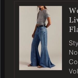 FP Movement by Free People Light Blue High-Rise Wide Flare Jeans